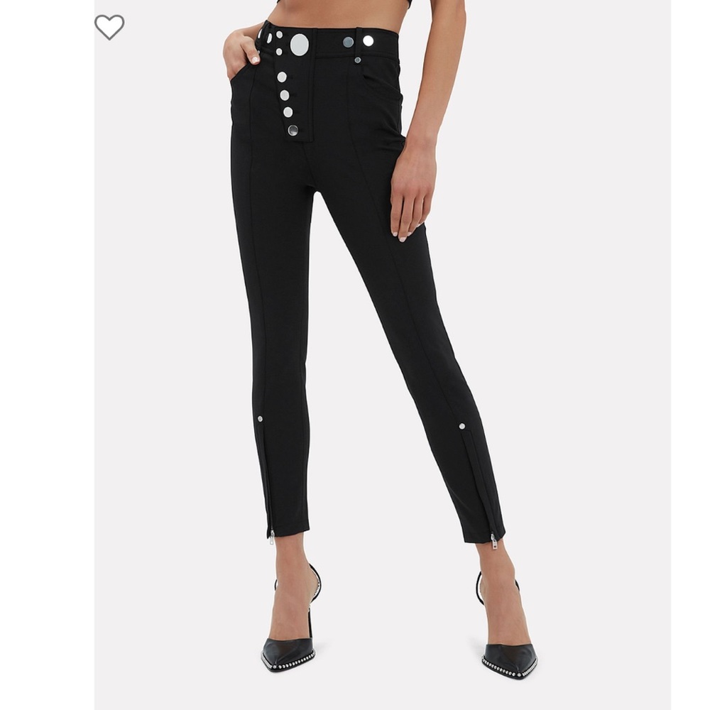 Alexander Wang High-Waist Silver Buttons Pants